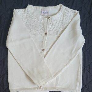TAPE A L'OEIL Cream Knit Button Pullover Gril 3 Years